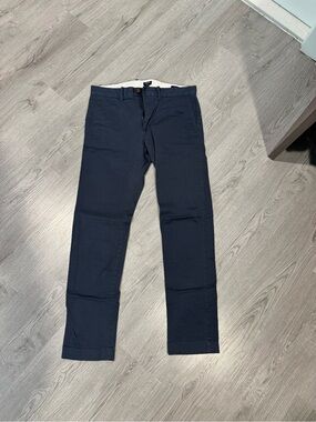 J. Crew Navy Straight-Leg Cotton Chinos